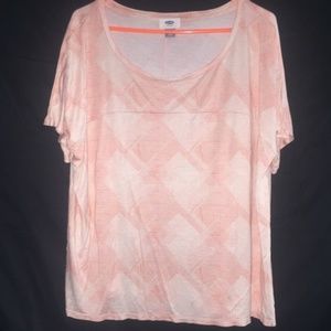 XL - Old Navy - Light Pink & White Tee - NWOT